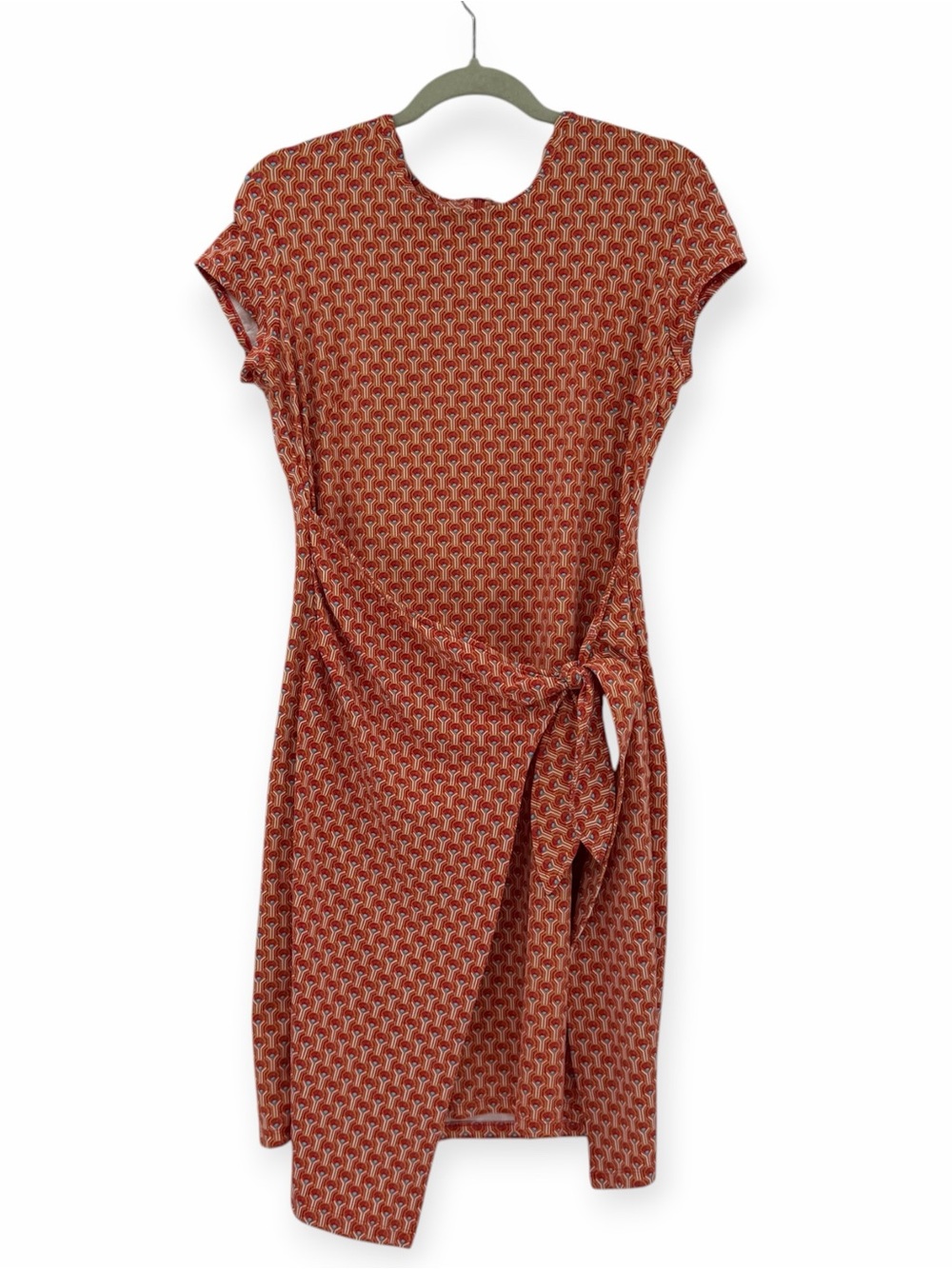 J. McLaughlin Havana Faux Wrap Dress‎ Catalina Cloth Geometric Print Size Medium